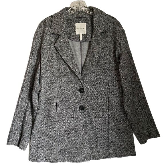 Avec Les Filles Knit Blazer Women S Gray Houndstooth Soft Stretch Travel Scandi - Picture 2 of 12